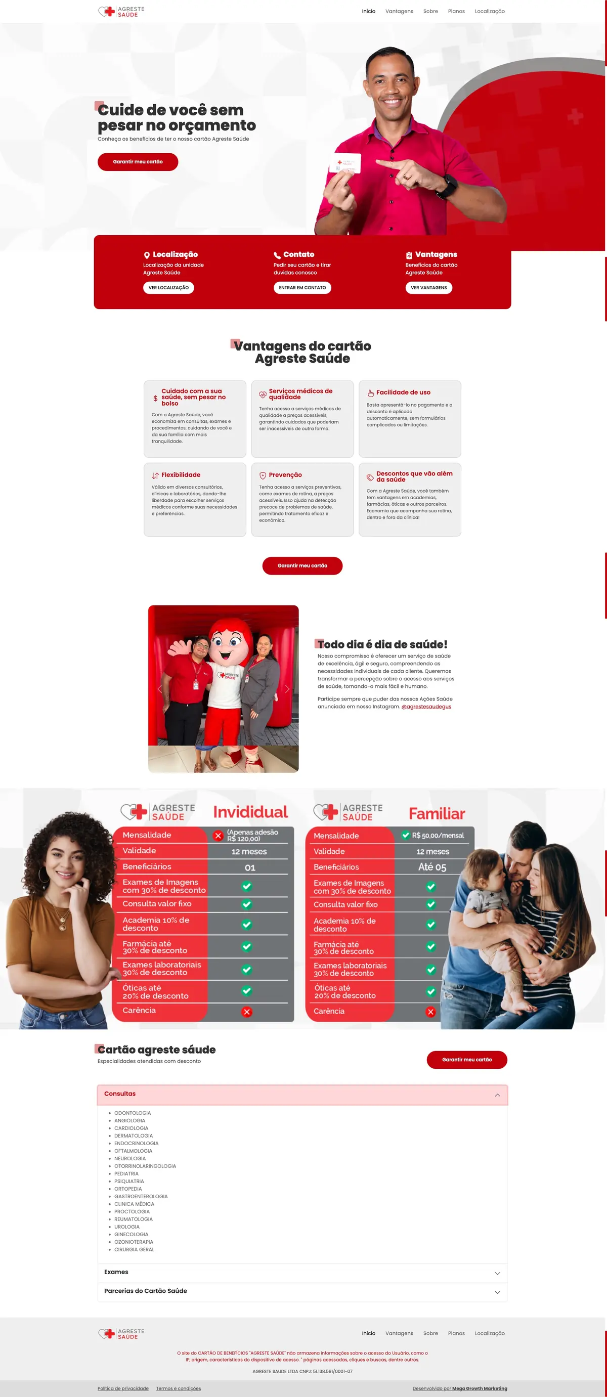 Site Agreste Saúde, página completa