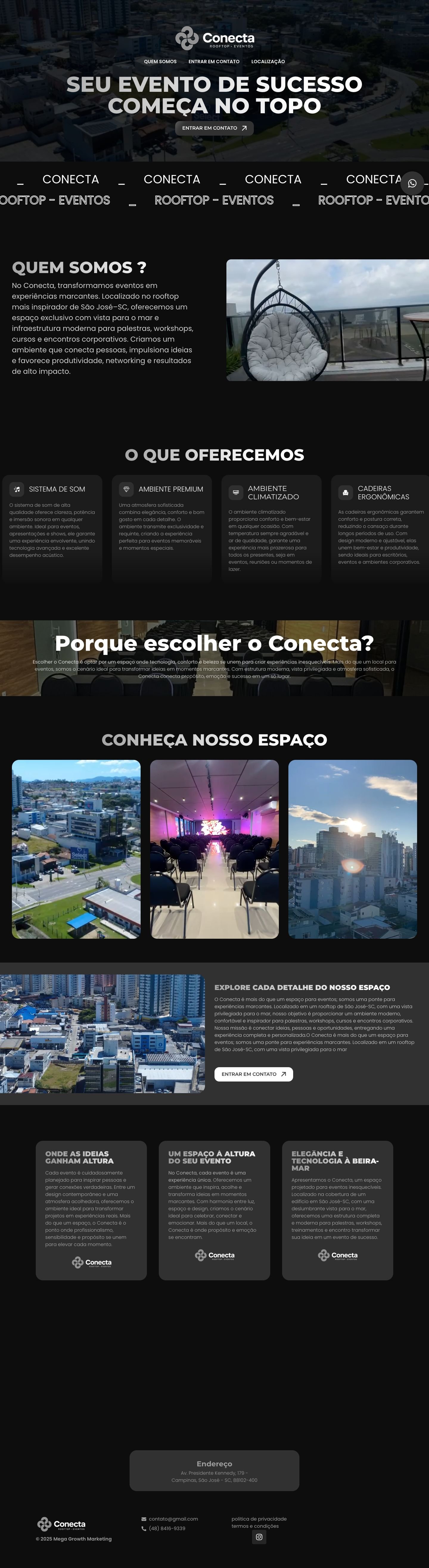 Site Conecta Rooftop — página completa
