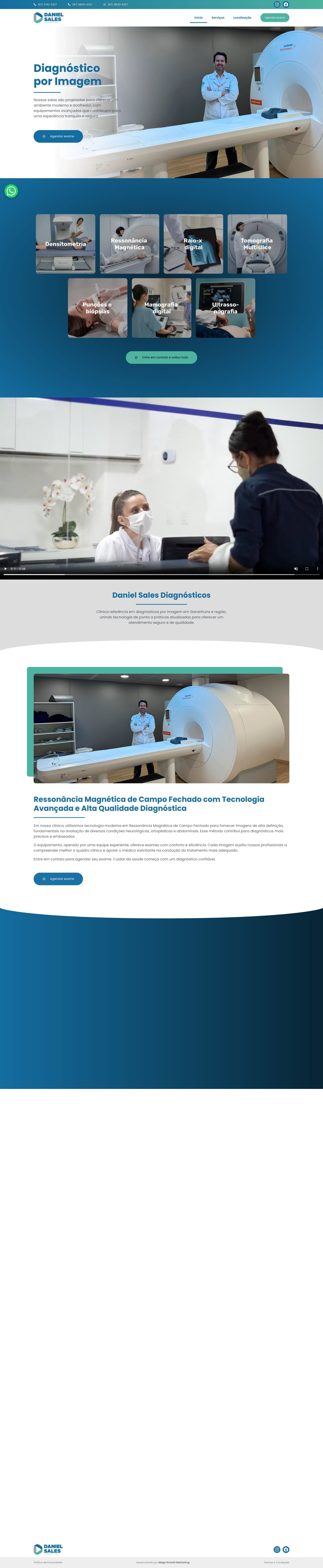 Site Daniel Sales Diagnósticos — página completa