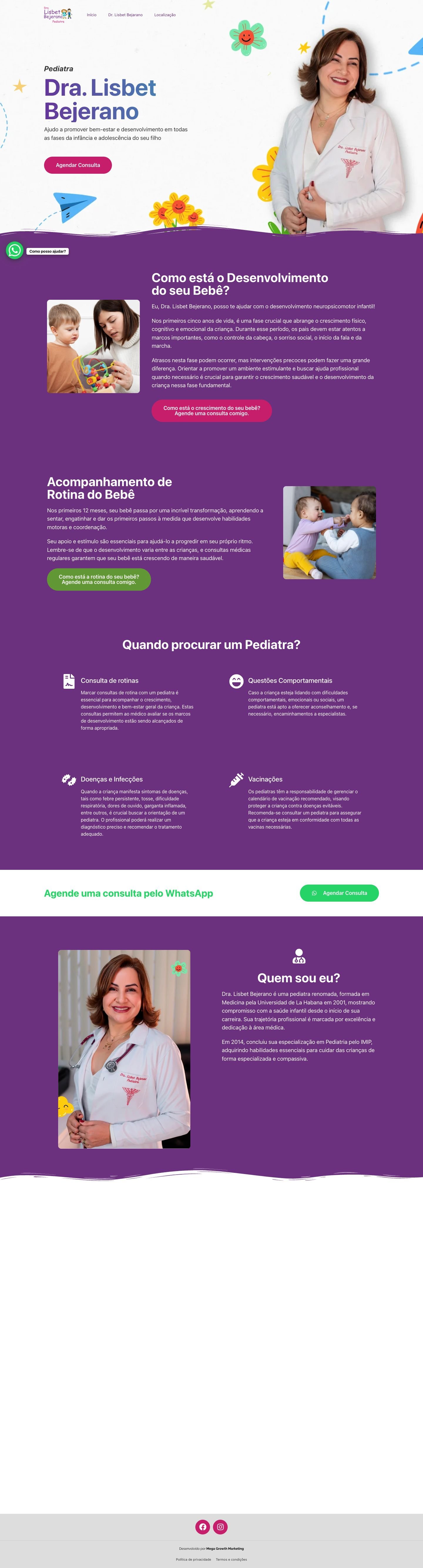 Site Dra. Lisbet Bejerano — página completa