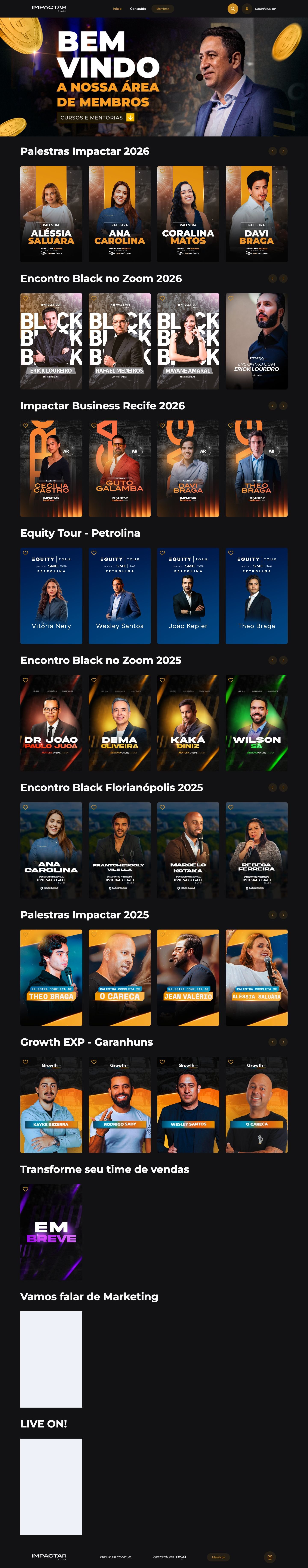 Site Impactar Black — página completa