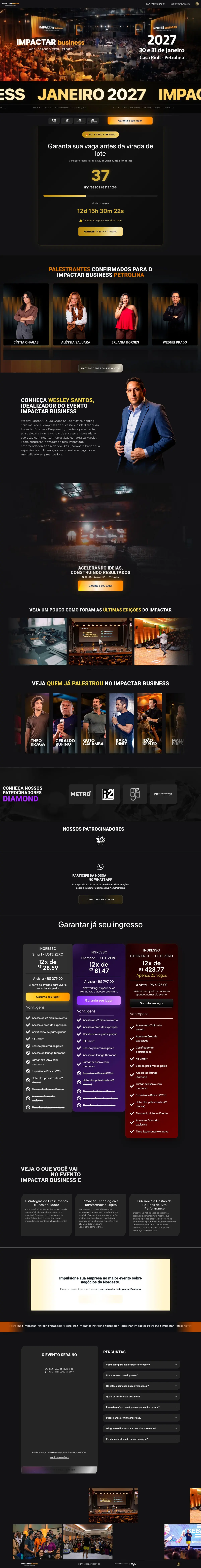 Site Impactar Business, página completa