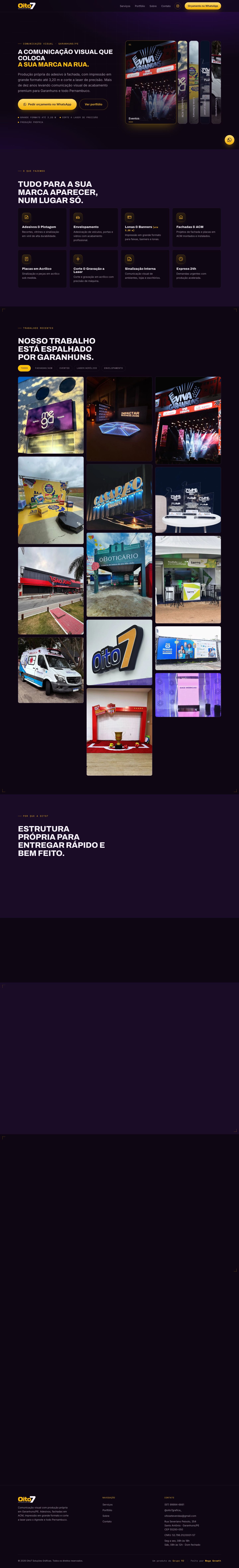 Site Oito7 Gráfica — página completa