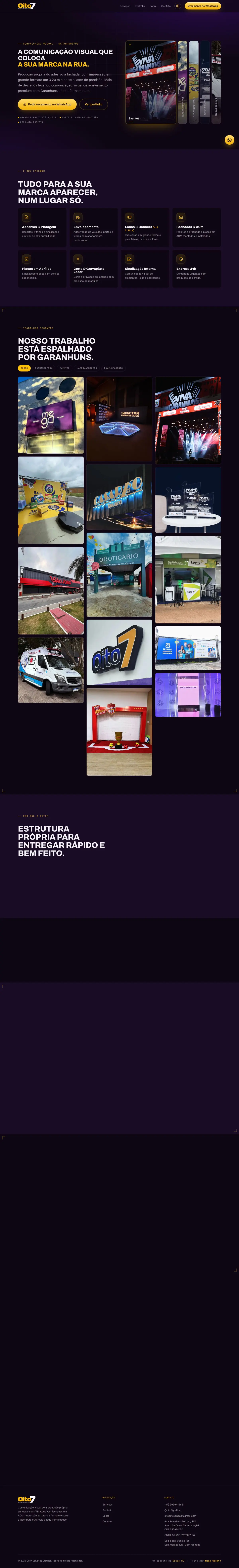 Site Oito7 Gráfica, página completa