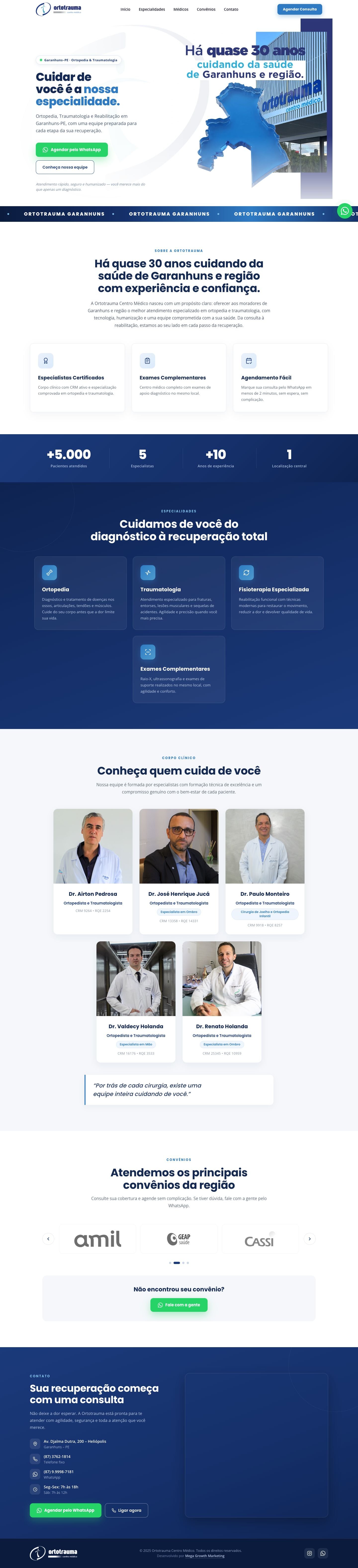 Site Ortotrauma Garanhuns — página completa