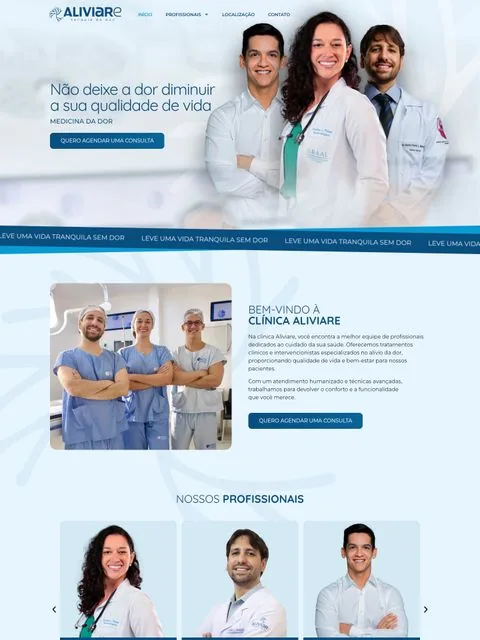 Prévia do site Clínica Aliviare