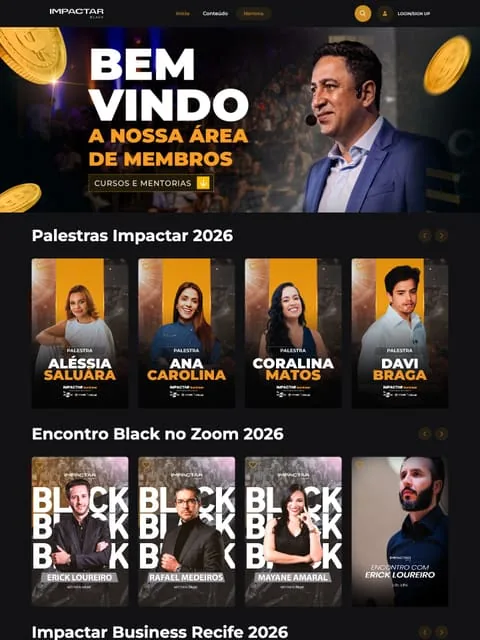 Prévia do site Impactar Black
