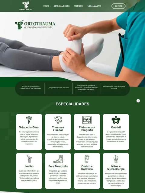 Prévia do site Ortotrauma João Pessoa