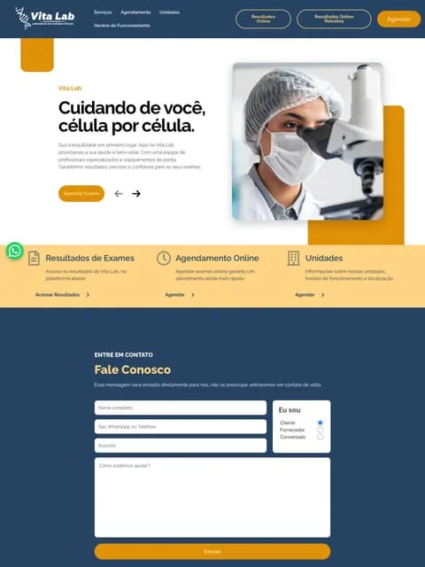 Prévia do site Vitalab